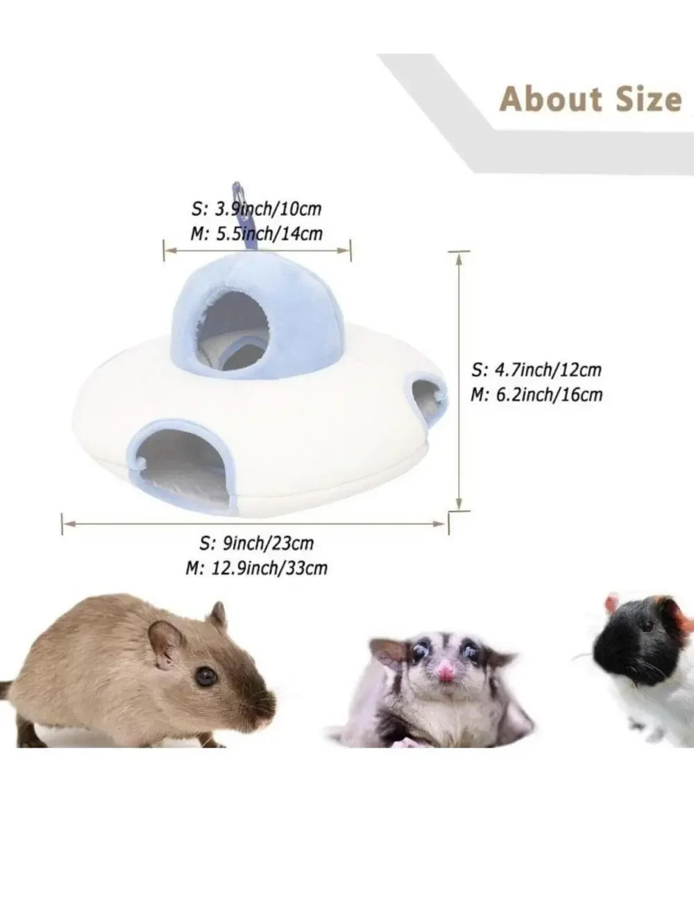 Small Pet Hamster & Mice Hanging UFO Bed – Cozy Nester House for Rodents, New